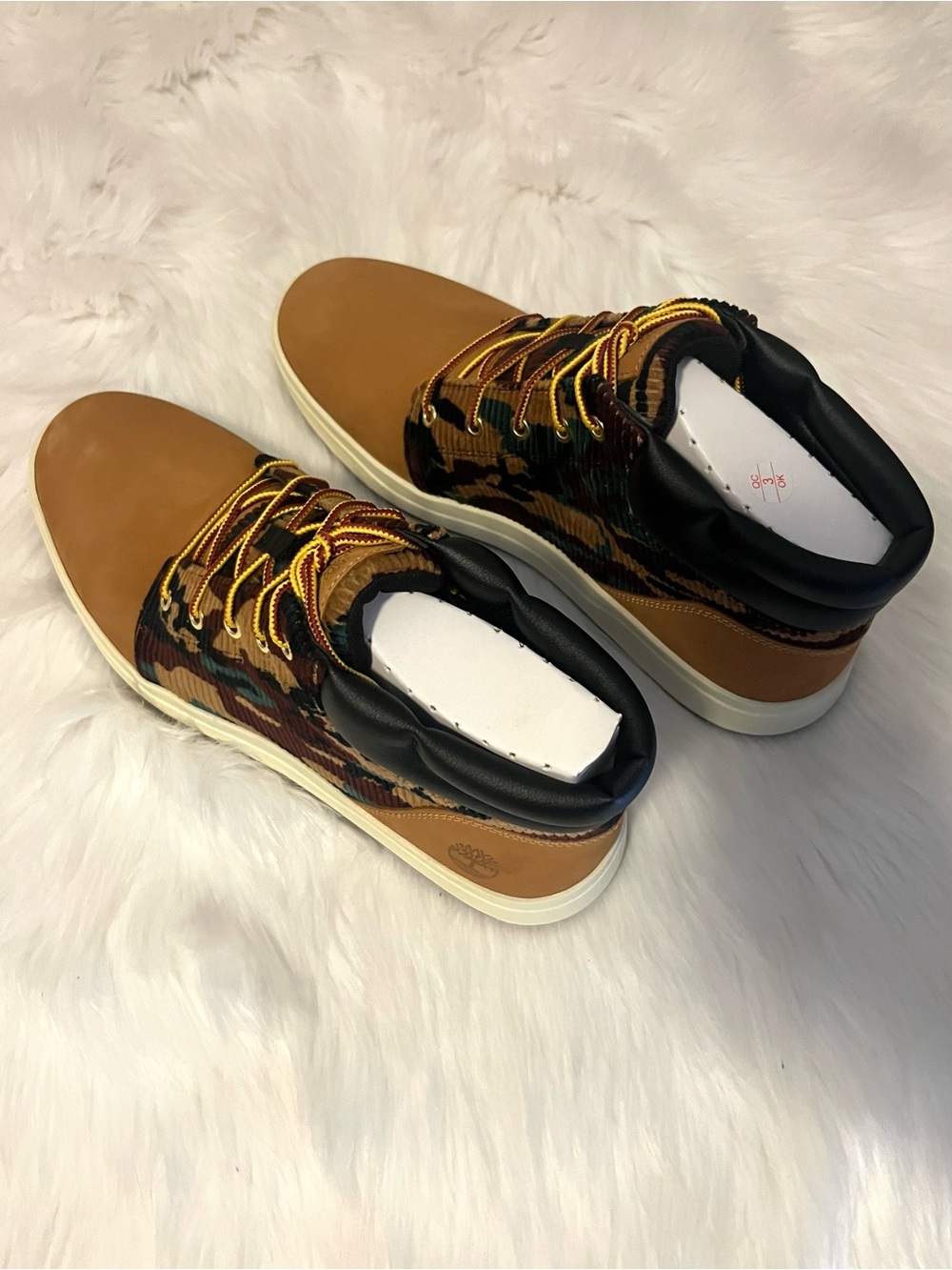 Timberland Davis Square Chukka Boots Men’s 11.5 Wheat Leather & Fatigue Camo New - Picture 8 of 11
